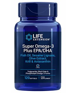 Super omega-3 Plus EPK/DHK ribje olje, sezamovi lignani, izvleček oljk, kril & astaksantin
